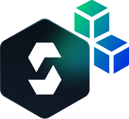 solidity logo with cubes on background